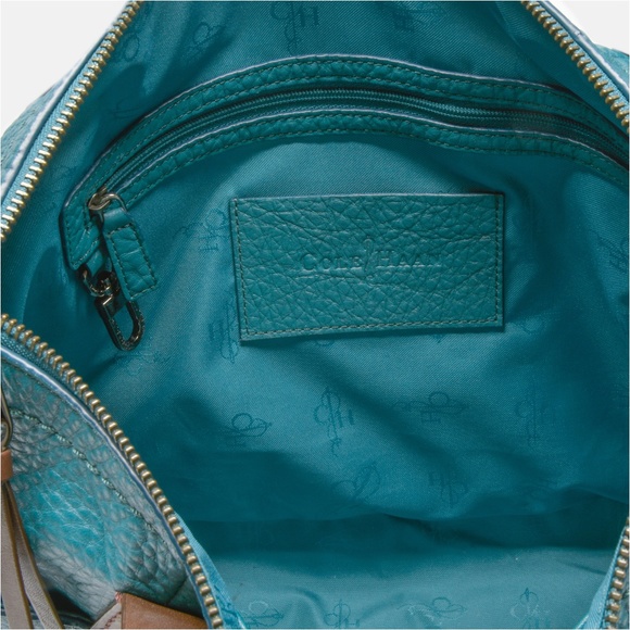 COLE HAAN Pebbled Leather Tote Bag with Tassel - Picture 4 of 15